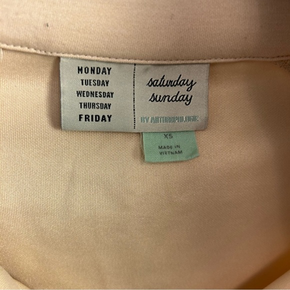 Saturday Sunday by Anthropologie peach cowl neck half zip jacket XS pockets chic - Picture 3 of 8